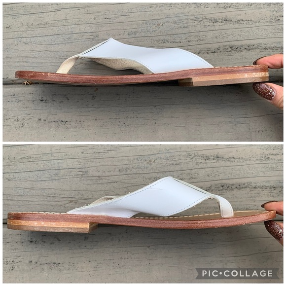 Capri Sandals white leather thong flip flops sandals made in Capri Italy size 9 - Picture 9 of 12
